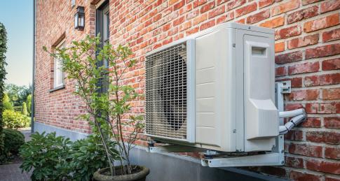 air source heat pump outside