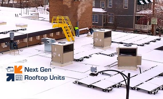 a commercial rooftop with HVAC