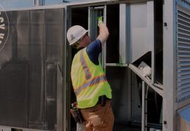 HVAC contractor at job site