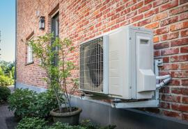 air source heat pump outside